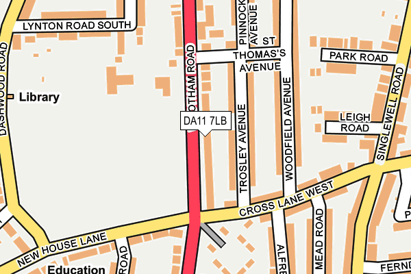 DA11 7LB map - OS OpenMap – Local (Ordnance Survey)