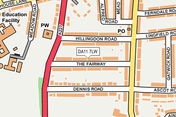 DA11 7LW map - OS OpenMap – Local (Ordnance Survey)