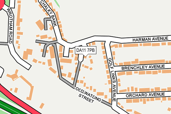 DA11 7PB map - OS OpenMap – Local (Ordnance Survey)