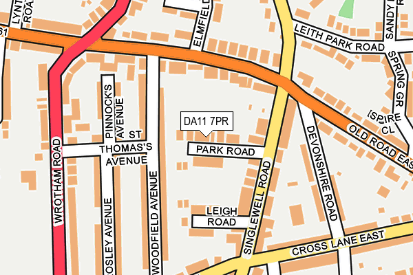 DA11 7PR map - OS OpenMap – Local (Ordnance Survey)