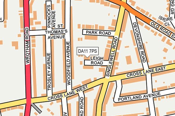 DA11 7PS map - OS OpenMap – Local (Ordnance Survey)