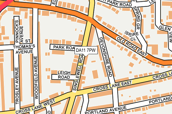 DA11 7PW map - OS OpenMap – Local (Ordnance Survey)