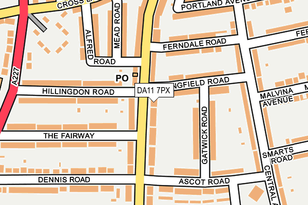 DA11 7PX map - OS OpenMap – Local (Ordnance Survey)
