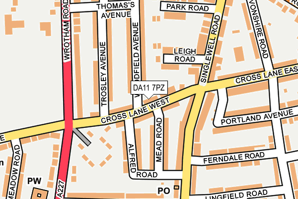 DA11 7PZ map - OS OpenMap – Local (Ordnance Survey)