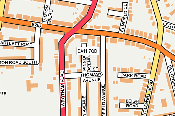 DA11 7QD map - OS OpenMap – Local (Ordnance Survey)