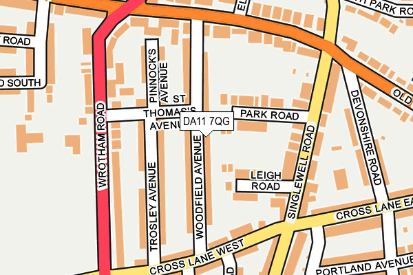 DA11 7QG map - OS OpenMap – Local (Ordnance Survey)