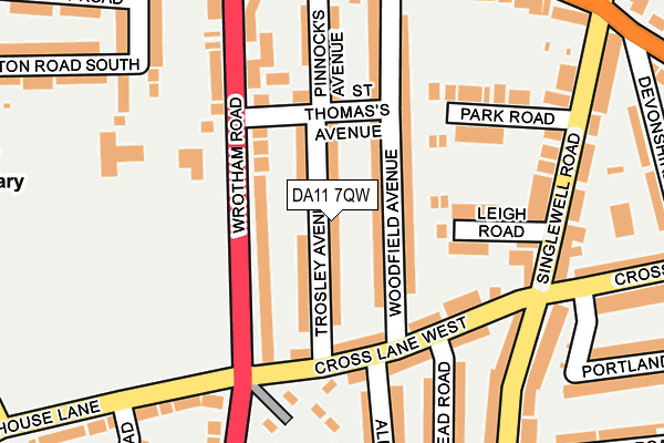 DA11 7QW map - OS OpenMap – Local (Ordnance Survey)