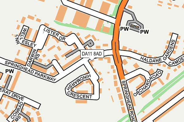DA11 8AD map - OS OpenMap – Local (Ordnance Survey)