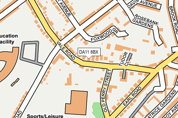 DA11 8BX map - OS OpenMap – Local (Ordnance Survey)