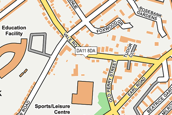DA11 8DA map - OS OpenMap – Local (Ordnance Survey)