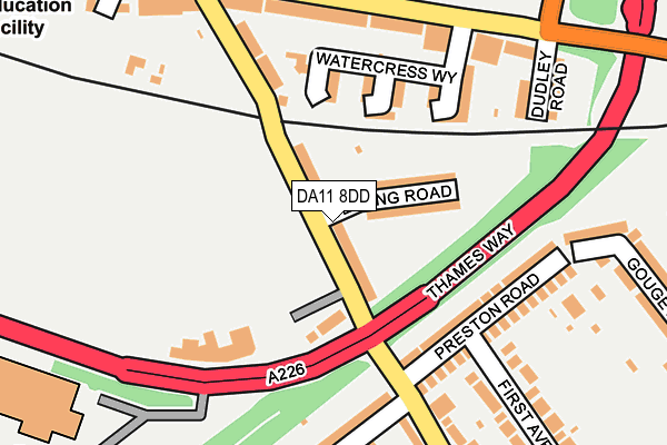 DA11 8DD map - OS OpenMap – Local (Ordnance Survey)