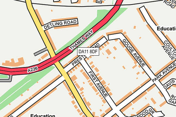 DA11 8DF map - OS OpenMap – Local (Ordnance Survey)