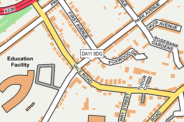 DA11 8DG map - OS OpenMap – Local (Ordnance Survey)
