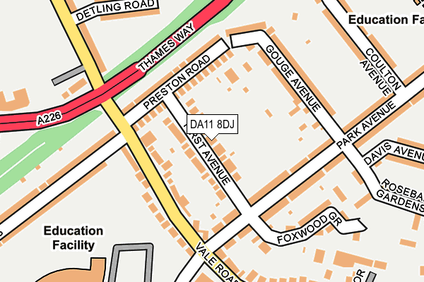 DA11 8DJ map - OS OpenMap – Local (Ordnance Survey)