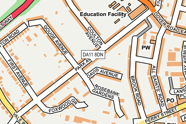 DA11 8DN map - OS OpenMap – Local (Ordnance Survey)