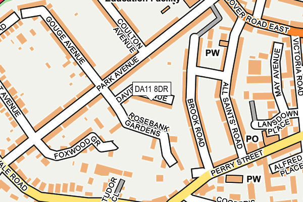 DA11 8DR map - OS OpenMap – Local (Ordnance Survey)