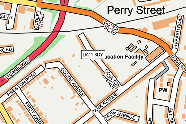 DA11 8DY map - OS OpenMap – Local (Ordnance Survey)