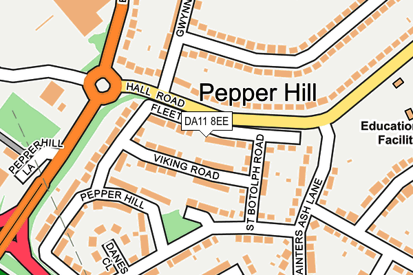 DA11 8EE map - OS OpenMap – Local (Ordnance Survey)