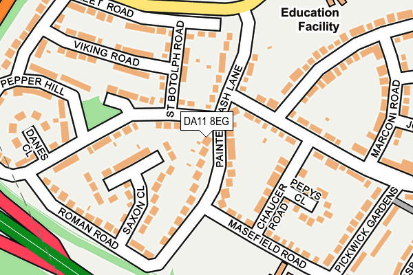 DA11 8EG map - OS OpenMap – Local (Ordnance Survey)