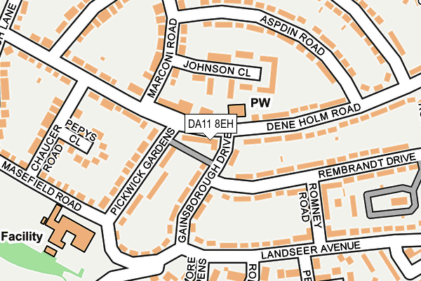 DA11 8EH map - OS OpenMap – Local (Ordnance Survey)