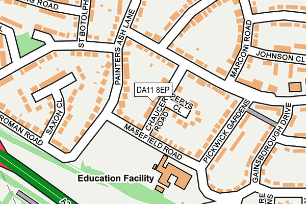 DA11 8EP map - OS OpenMap – Local (Ordnance Survey)