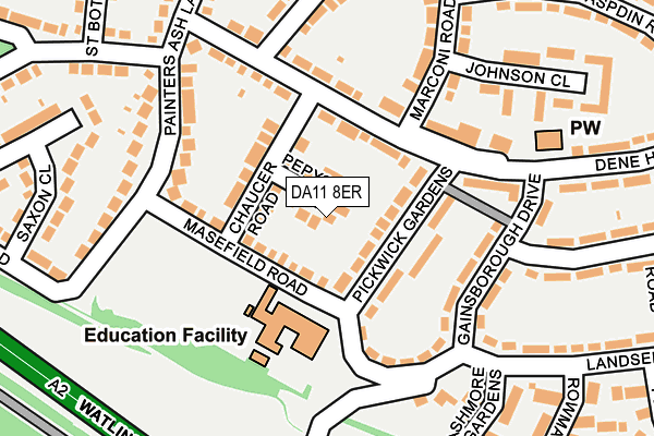 DA11 8ER map - OS OpenMap – Local (Ordnance Survey)