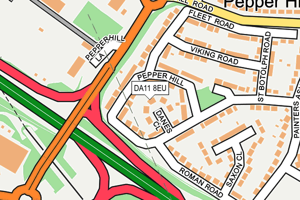 DA11 8EU map - OS OpenMap – Local (Ordnance Survey)