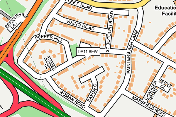 DA11 8EW map - OS OpenMap – Local (Ordnance Survey)