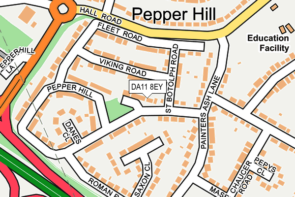 DA11 8EY map - OS OpenMap – Local (Ordnance Survey)