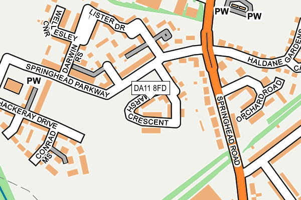 DA11 8FD map - OS OpenMap – Local (Ordnance Survey)