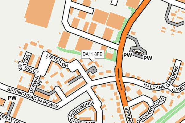 DA11 8FE map - OS OpenMap – Local (Ordnance Survey)