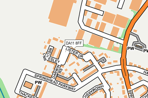 DA11 8FF map - OS OpenMap – Local (Ordnance Survey)