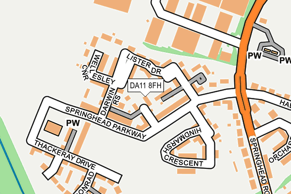 DA11 8FH map - OS OpenMap – Local (Ordnance Survey)