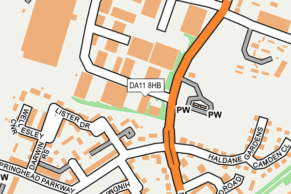 DA11 8HB map - OS OpenMap – Local (Ordnance Survey)
