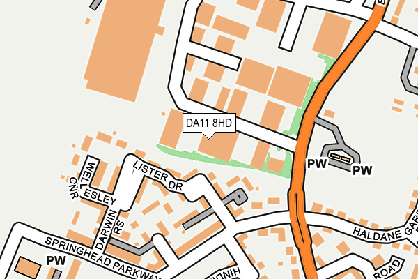 DA11 8HD map - OS OpenMap – Local (Ordnance Survey)