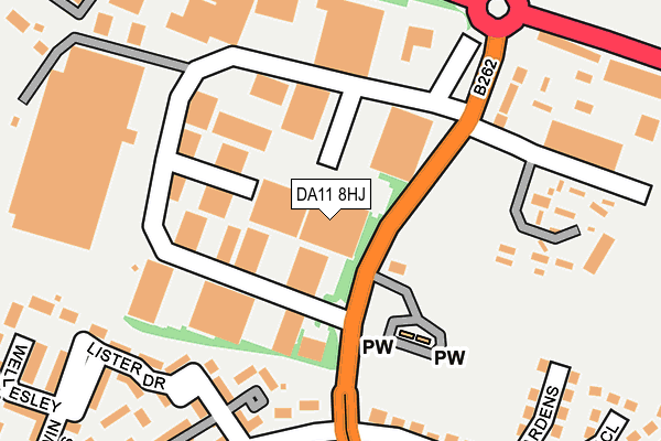DA11 8HJ map - OS OpenMap – Local (Ordnance Survey)