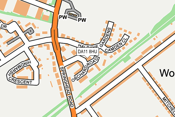 DA11 8HU map - OS OpenMap – Local (Ordnance Survey)