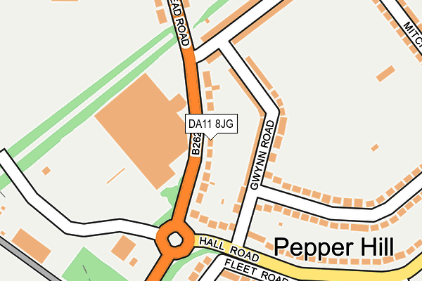 DA11 8JG map - OS OpenMap – Local (Ordnance Survey)