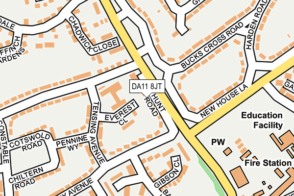 DA11 8JT map - OS OpenMap – Local (Ordnance Survey)