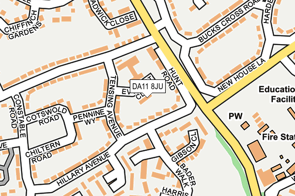 DA11 8JU map - OS OpenMap – Local (Ordnance Survey)