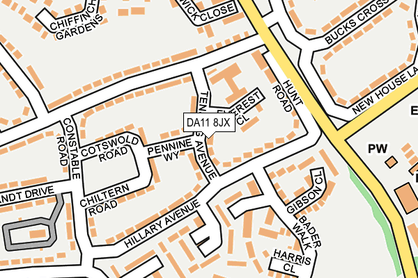 DA11 8JX map - OS OpenMap – Local (Ordnance Survey)