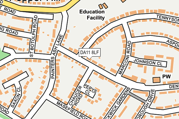 DA11 8LF map - OS OpenMap – Local (Ordnance Survey)