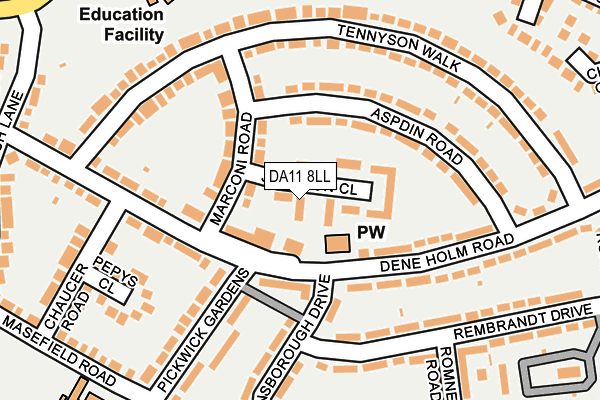 DA11 8LL map - OS OpenMap – Local (Ordnance Survey)
