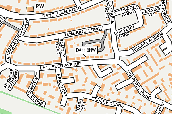 DA11 8NW map - OS OpenMap – Local (Ordnance Survey)