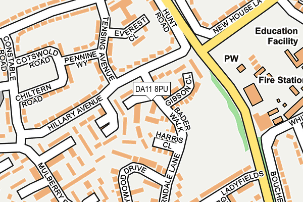 DA11 8PU map - OS OpenMap – Local (Ordnance Survey)