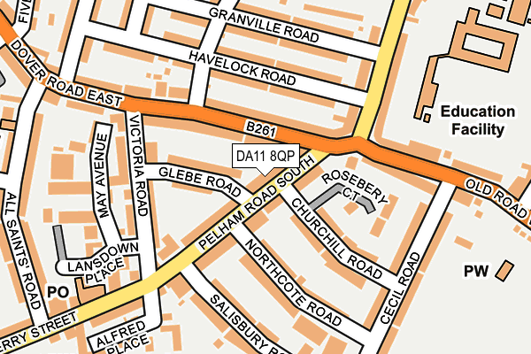 DA11 8QP map - OS OpenMap – Local (Ordnance Survey)