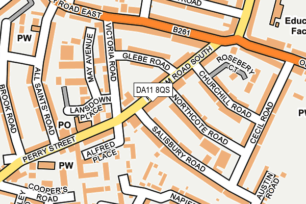 DA11 8QS map - OS OpenMap – Local (Ordnance Survey)