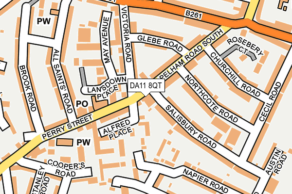 DA11 8QT map - OS OpenMap – Local (Ordnance Survey)