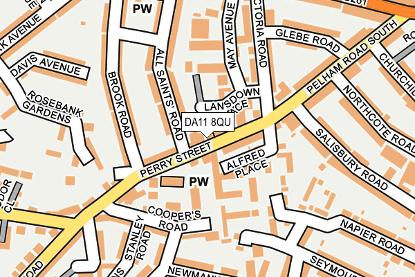 DA11 8QU map - OS OpenMap – Local (Ordnance Survey)