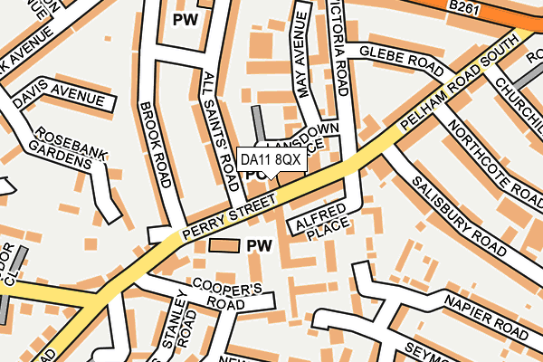 DA11 8QX map - OS OpenMap – Local (Ordnance Survey)